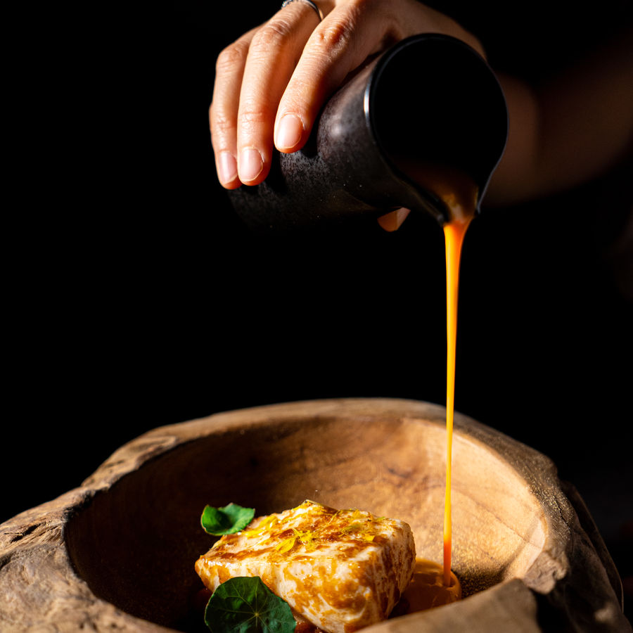 Photographie culinaire, sauce versée